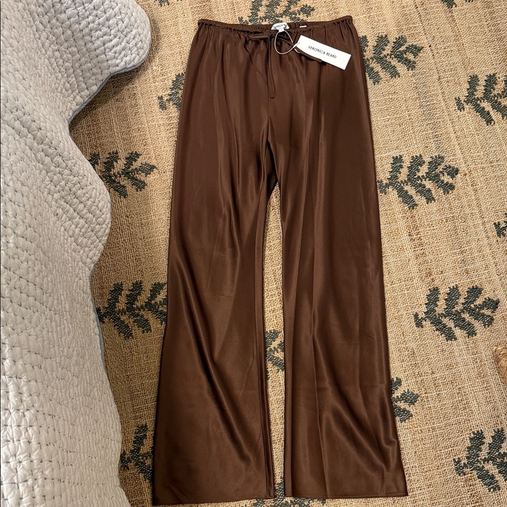 Veronica Beard Billie Stretch-Silk Pant in Light Chicory